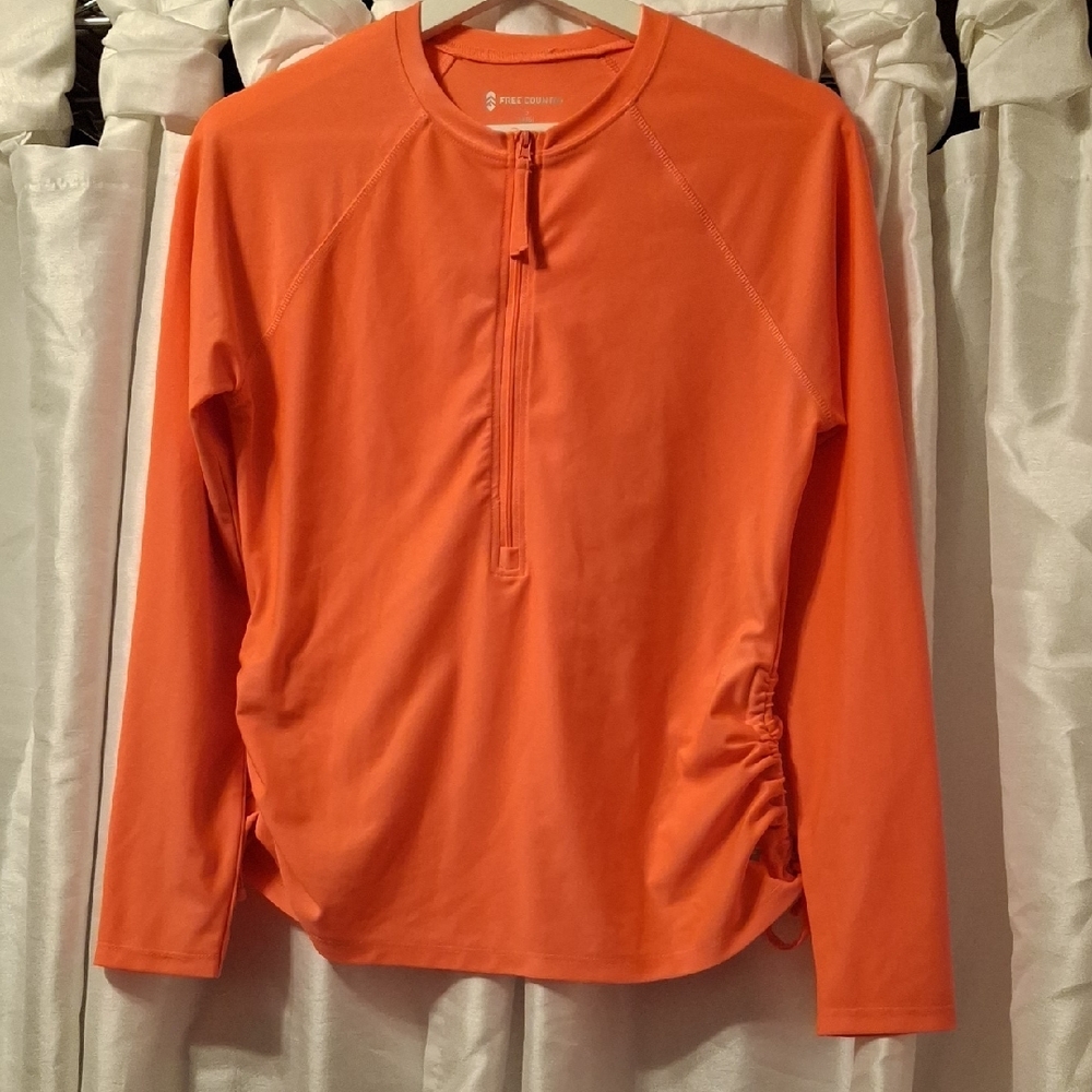 Free Country Vibrant Orange Half-Zip Pullover Small